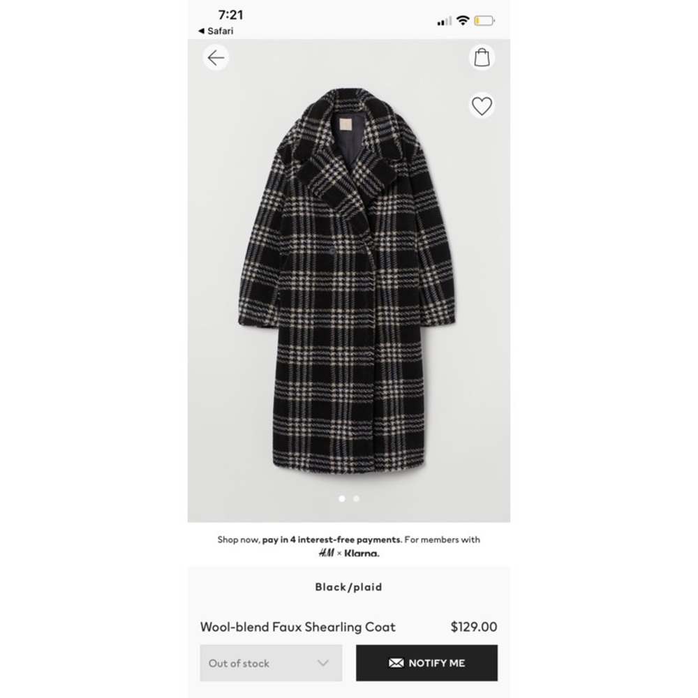 H&M Wool-blend Faux Shearling Coat